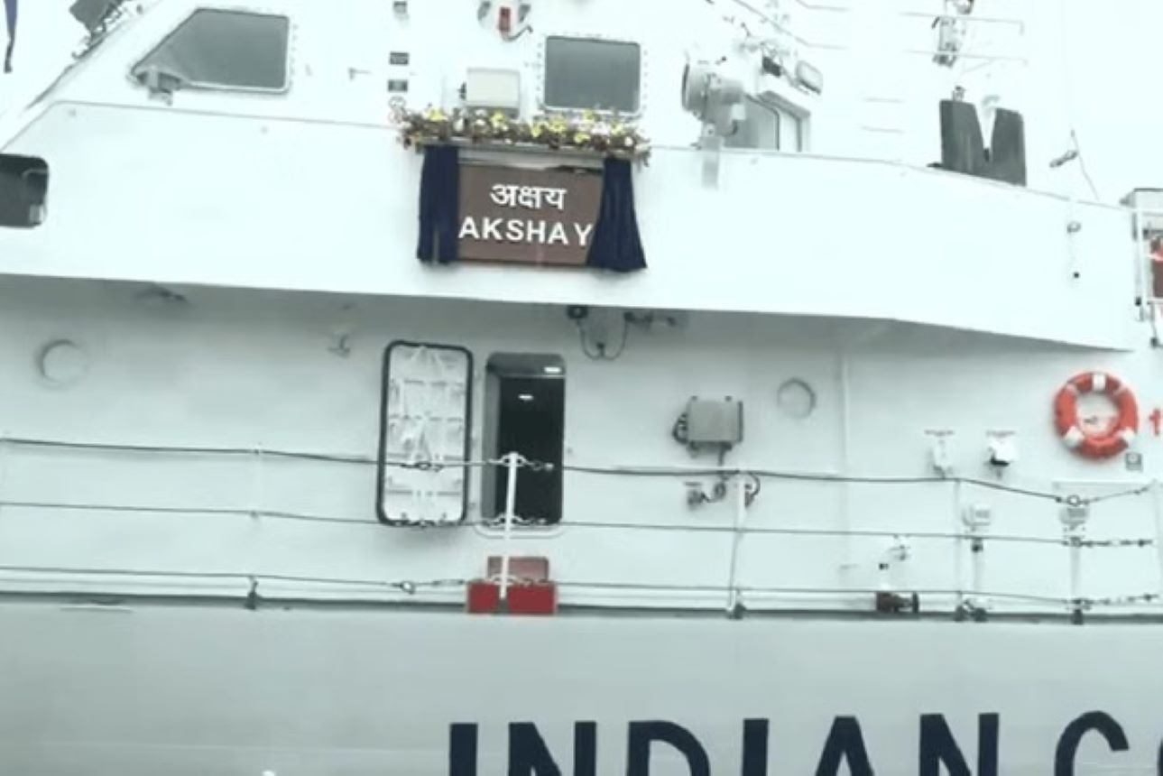 Indian Coast Guard commissioned ICGS Akshay, a new-generation Fast Patrol Vessel ,at Goa Shipyard Limited, Vasco, Goa